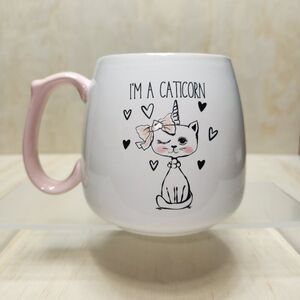 Ten Strawberry Street Mugg "I'm a Caticorn"  Pink White Black Mug Meow